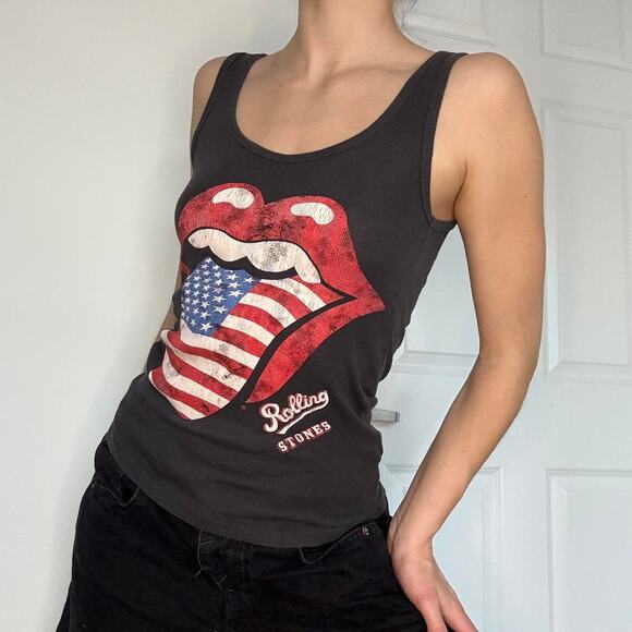 Rolling Stones tank top with red and white graphic - size small from Bravado - Picture 2 of 8
